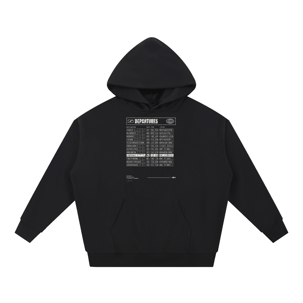 Departures Board Heavyweight Hoodie – Consulate X heavyweight hoodie, view 1 of 4