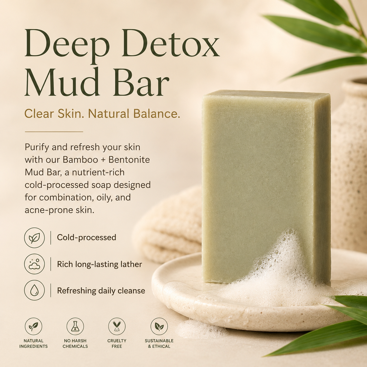 Bamboo + Bentonite Mud Bar – Consulate X, view 2 of 4