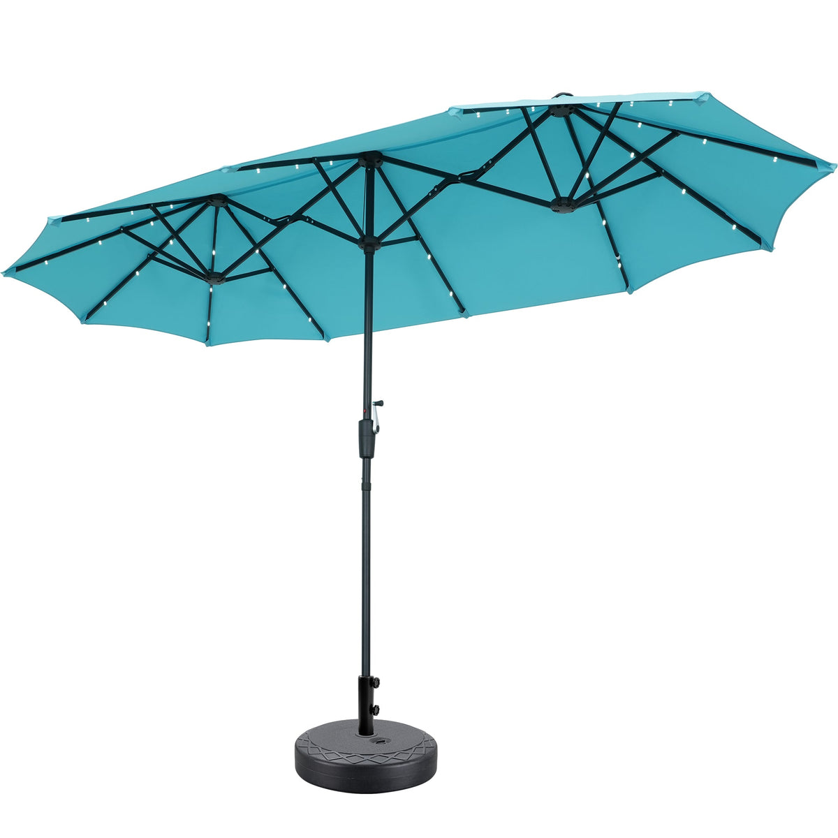 Ainfox 13ft Outdoor Patio Umbrella with Lights and Decorative Pattern Umbrella Base – Consulate X, view 3 of 12
