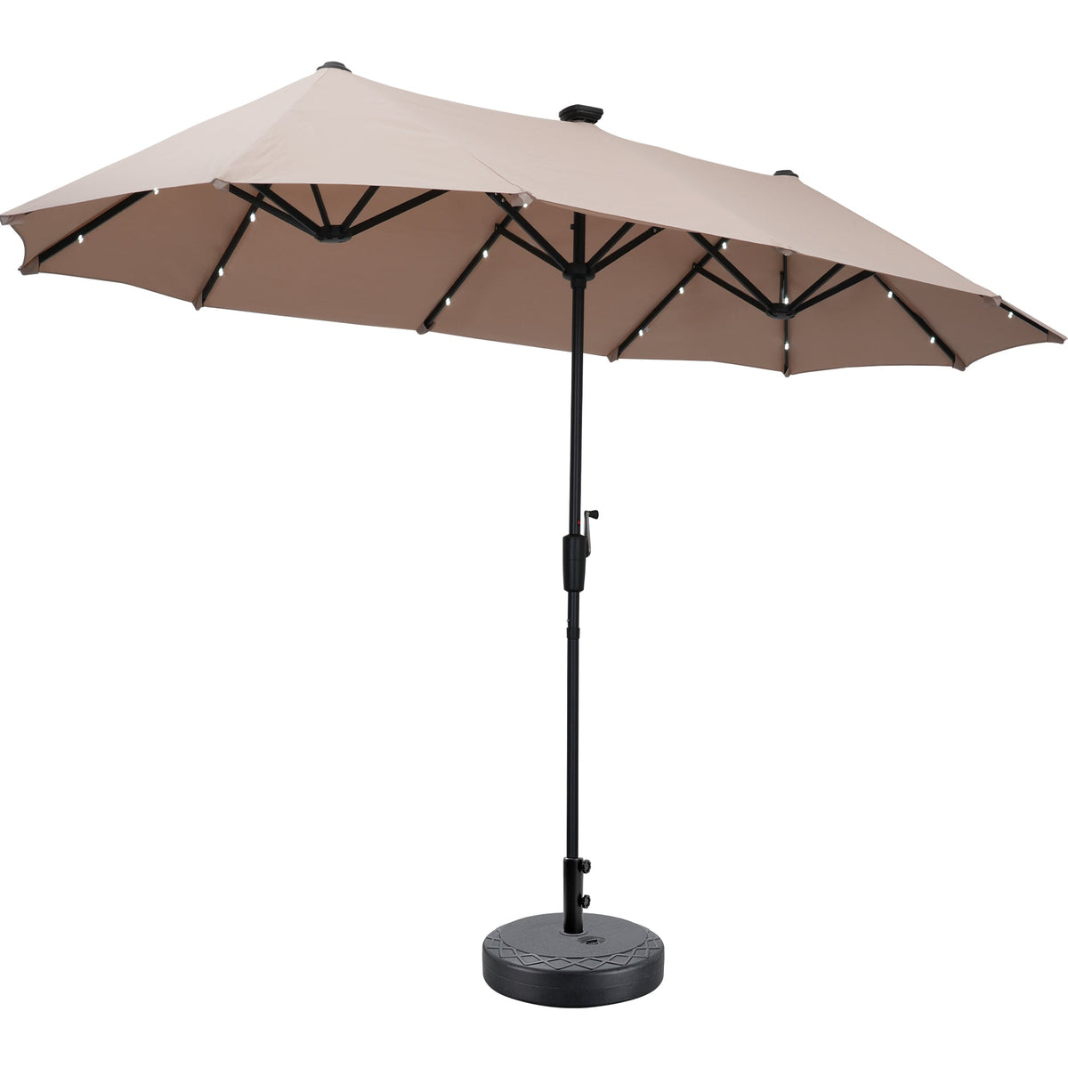 Ainfox 13ft Outdoor Patio Umbrella with Lights and Decorative Pattern Umbrella Base – Consulate X, view 2 of 12