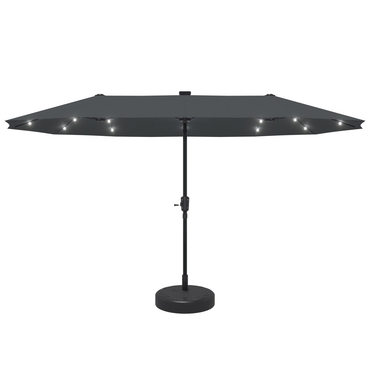 Ainfox 13ft Outdoor Patio Umbrella with Lights and Decorative Pattern Umbrella Base – Consulate X, view 6 of 12