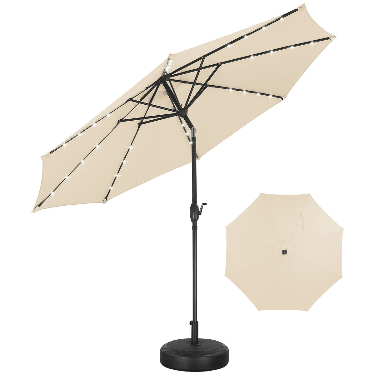 Ainfox 10ft Solar Patio Umbrella Outdoor Umbrella Market Umbrella With Decorative Pattern Umbrella – Consulate X, view 8 of 14