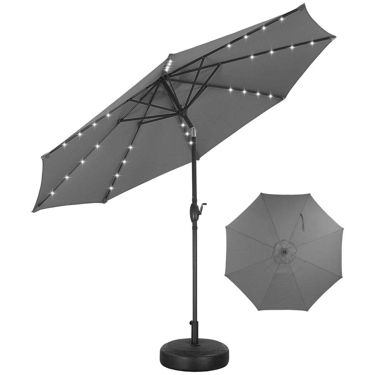 Ainfox 10ft Solar Patio Umbrella Outdoor Umbrella Market Umbrella With Decorative Pattern Umbrella – Consulate X, view 1 of 14