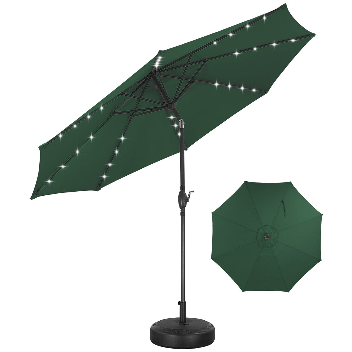 Ainfox 10ft Solar Patio Umbrella Outdoor Umbrella Market Umbrella With Decorative Pattern Umbrella – Consulate X, view 10 of 14