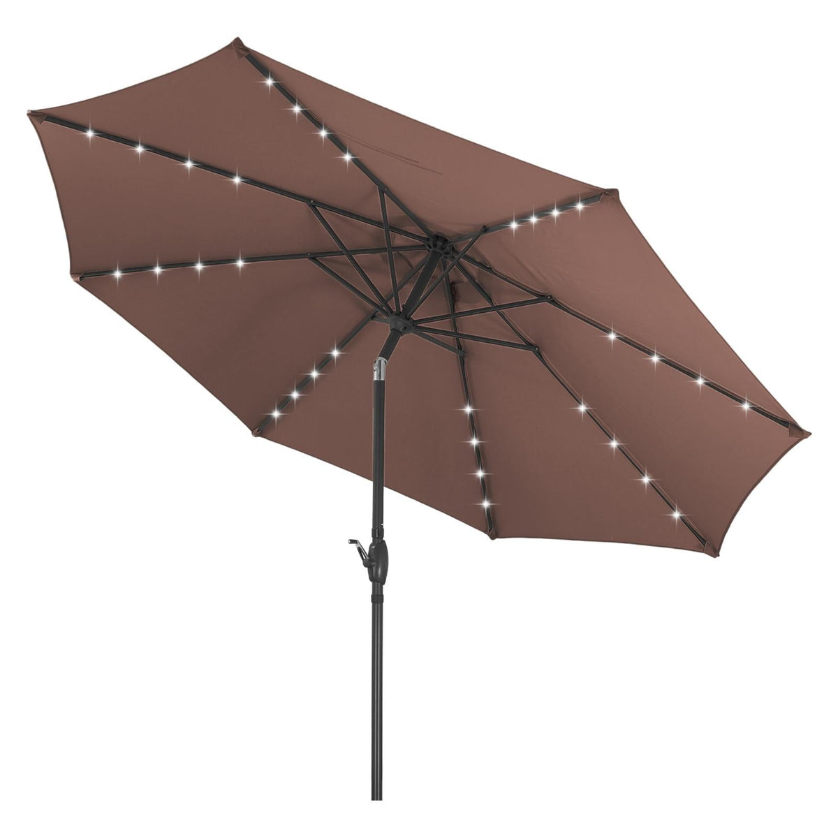 Ainfox 10ft Solar Patio Umbrella Outdoor Umbrella Market Umbrella for Backyard Deck Poolside With 32 LED Lights – Consulate X, view 11 of 14