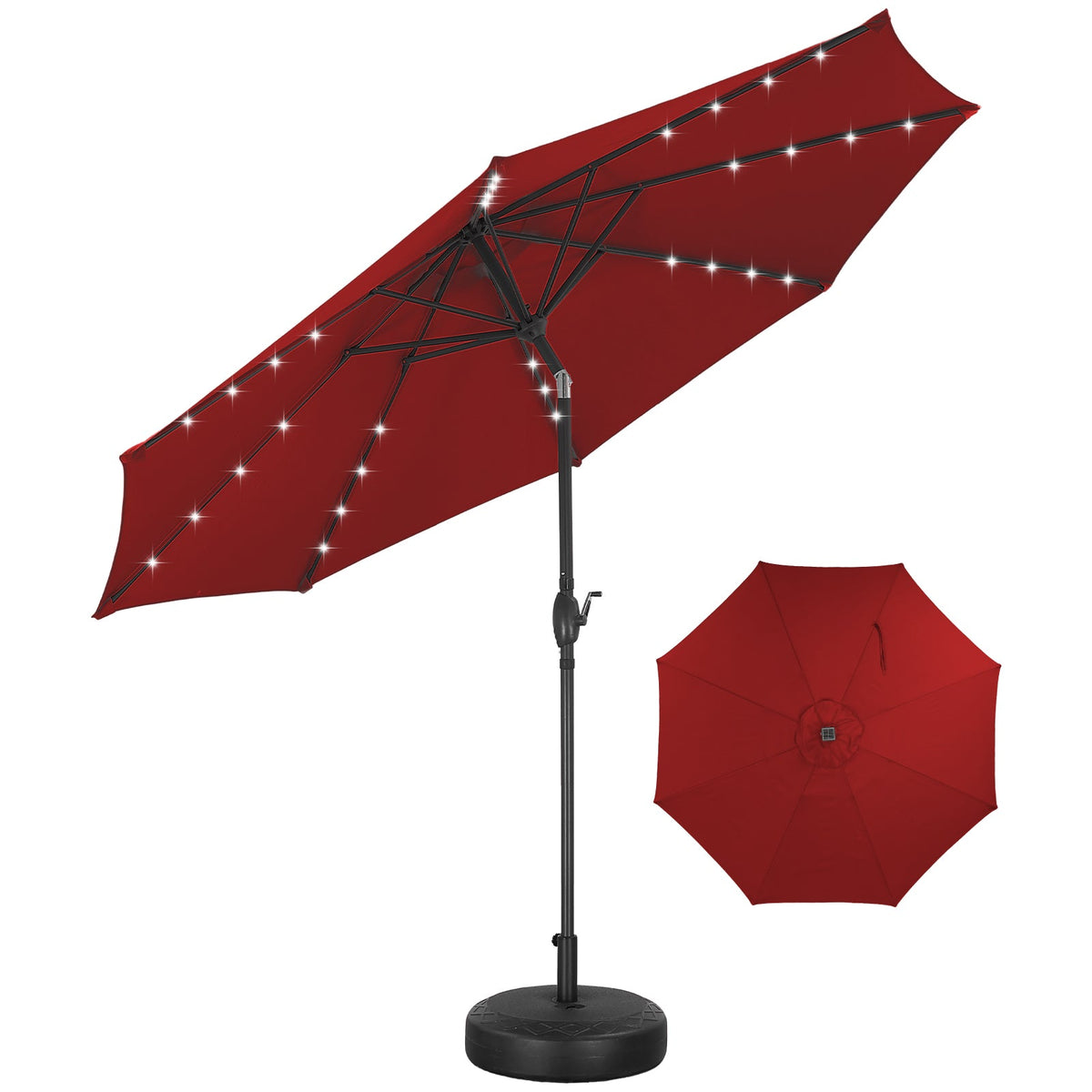 Ainfox 10ft Solar Patio Umbrella Outdoor Umbrella Market Umbrella With Decorative Pattern Umbrella – Consulate X, view 12 of 14