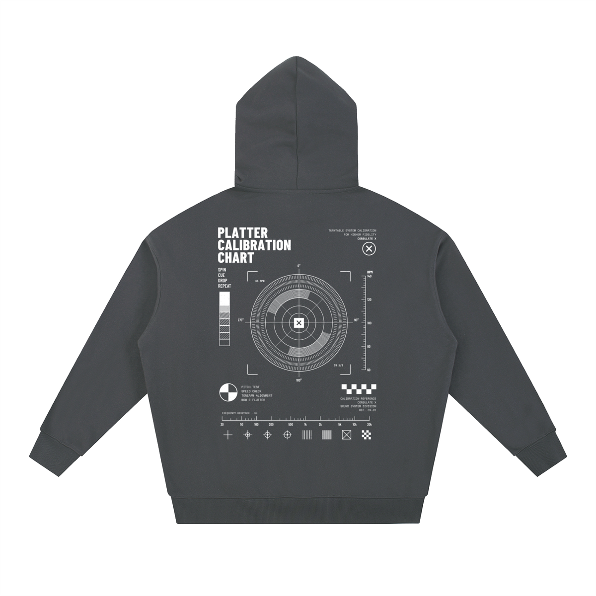 Session Log Heavyweight Hoodie in Dark Gray, back