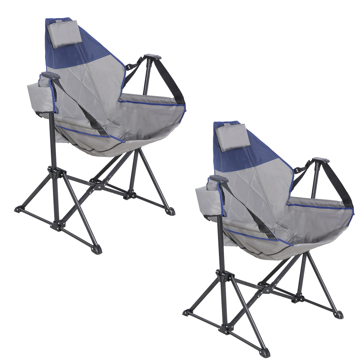 Ainfox 2PCS  Adults Heavy Duty Camping Chair High Back Folding Chair with Thickened Steel FramePadded Portable Outdoor Chair – Consulate X, view 1 of 9