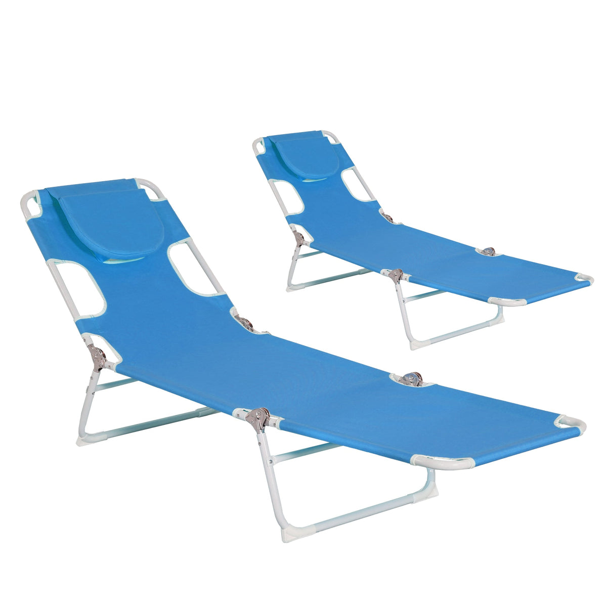 Ainfox 2PCS Folding Chaise Lounge Chair, Patio Sun Tanning Lounger Reclining Back – Consulate X, view 12 of 12