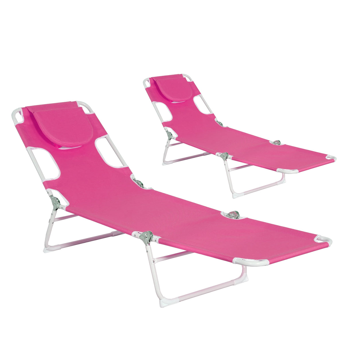 Ainfox 2PCS Folding Chaise Lounge Chair, Patio Sun Tanning Lounger Reclining Back – Consulate X, view 1 of 12