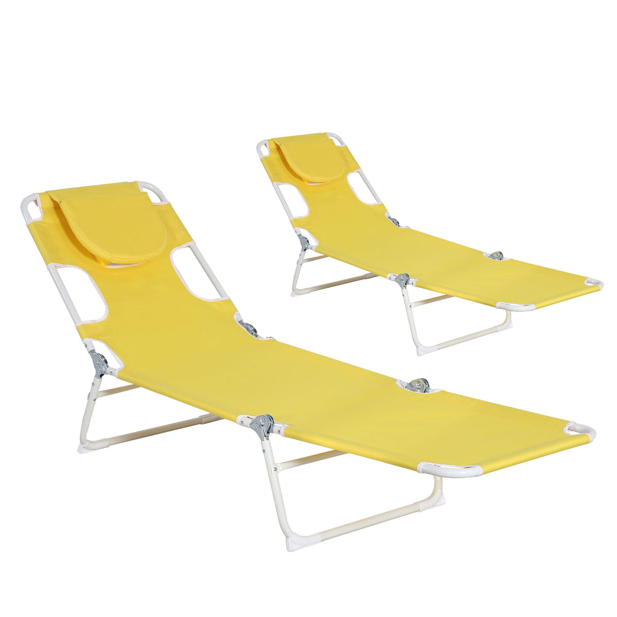 Ainfox 2PCS Folding Chaise Lounge Chair, Patio Sun Tanning Lounger Reclining Back – Consulate X, view 11 of 12