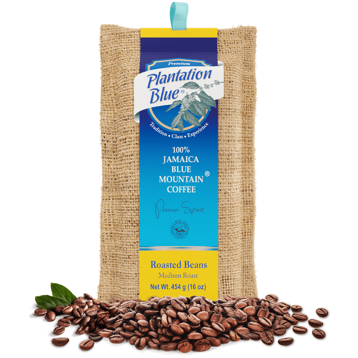 Plantation Blue 100% Jamaica Blue Mountain Premium Coffee (16 oz - medium roasted whole beans) – Consulate X, view 1 of 10