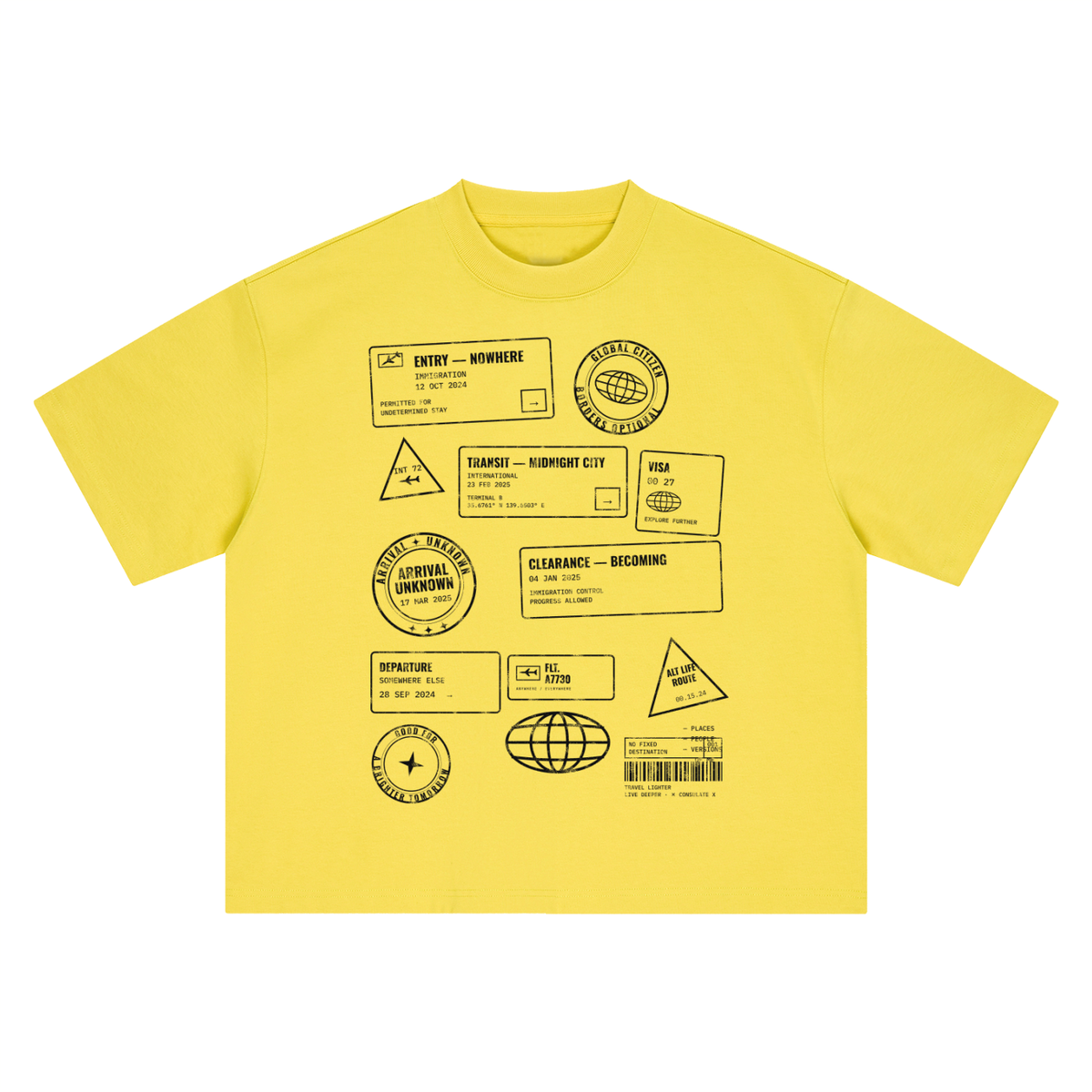 Passport Stamps Heavyweight Tee - White – Consulate X, view 8 of 8