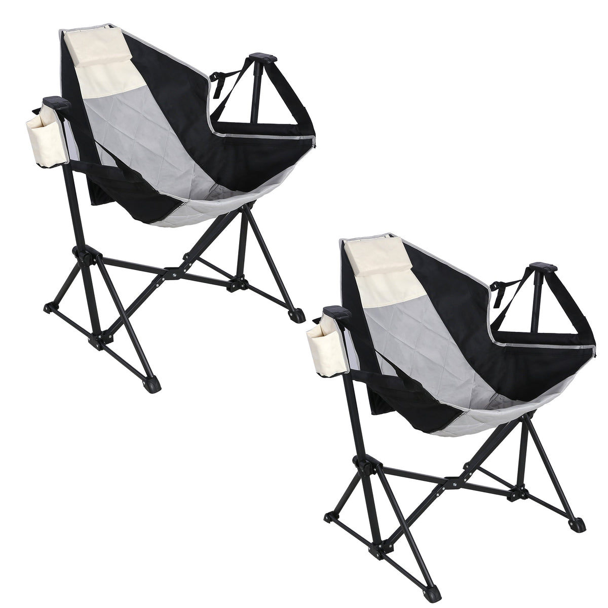 Ainfox 2PCS  Adults Heavy Duty Camping Chair High Back Folding Chair with Thickened Steel FramePadded Portable Outdoor Chair – Consulate X, view 5 of 9
