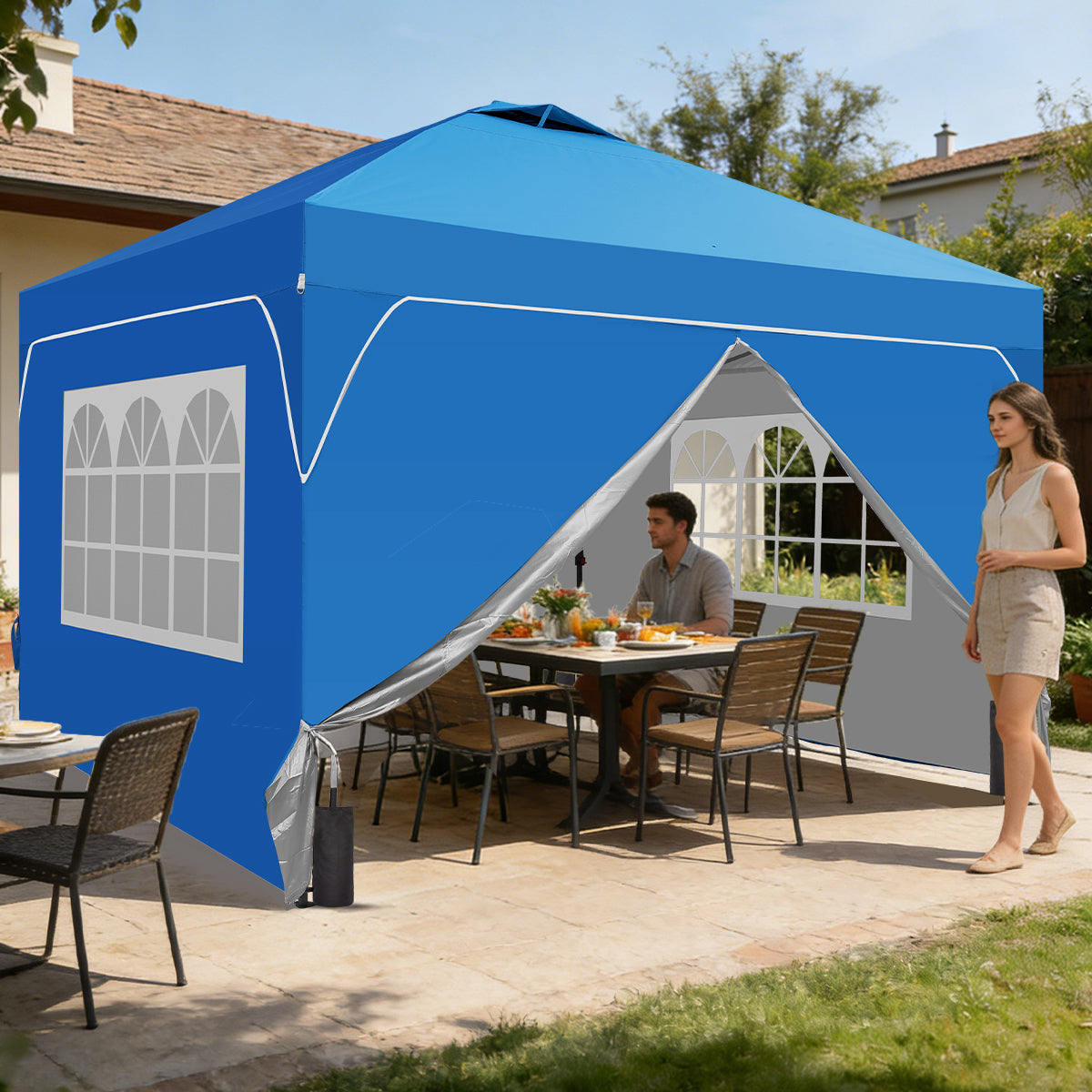 Ainfox 10ft x 10ft Pop Up Canopy Beach Tent with Four Removable Sidewalls for Events, Parties, Camping – Consulate X, view 3 of 8
