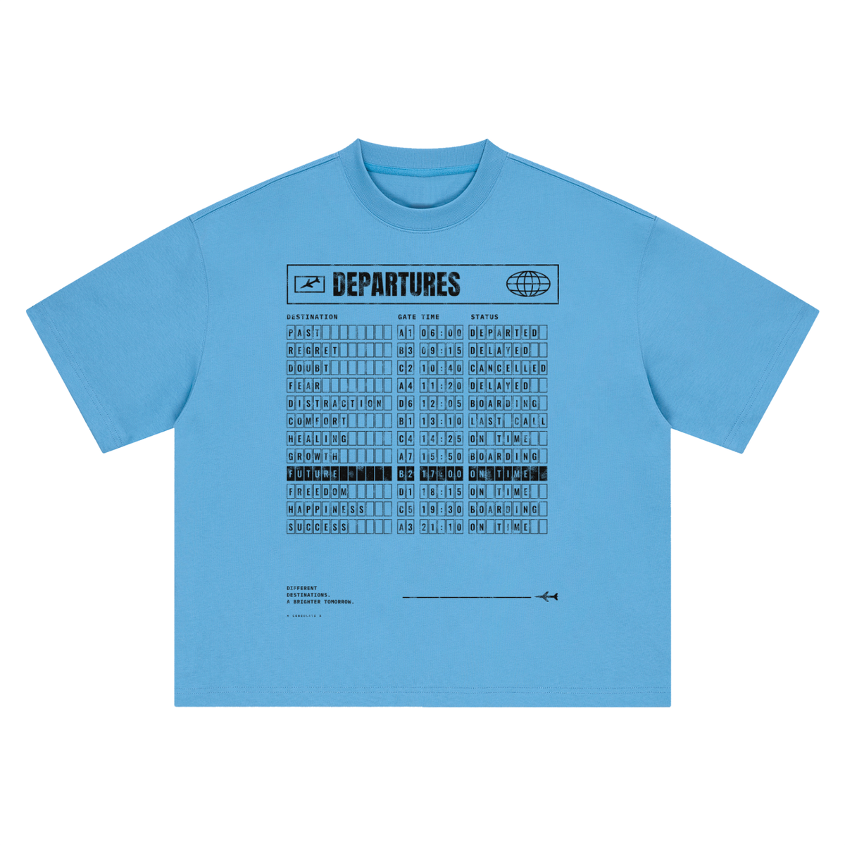 Departures Board Heavyweight Tee - White – Consulate X, view 7 of 8