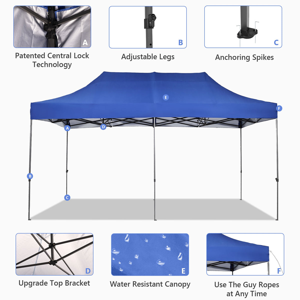 Ainfox10ft X20FT patio canopy Top Cover – Consulate X, view 4 of 4