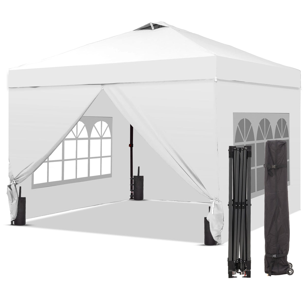 Ainfox 10 x 10 ft Pop up Canopy Tent with Sidewalls,Instant Outdoor Canopies,Shade Tents with Carrying Bag – Consulate X, view 16 of 18