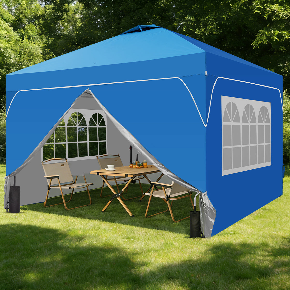Ainfox 10ft x 10ft Pop Up Canopy Beach Tent with Four Removable Sidewalls for Events, Parties, Camping – Consulate X, view 4 of 8