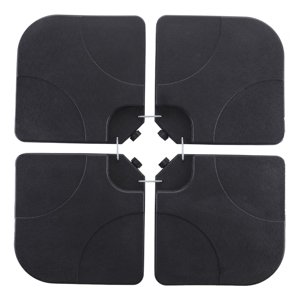 Ainfox 220 lb Weighted Umbrella Base Fillable Patio Umbrella Stand Waterproof Holder 4 Pack Weights Black – Consulate X, view 1 of 7