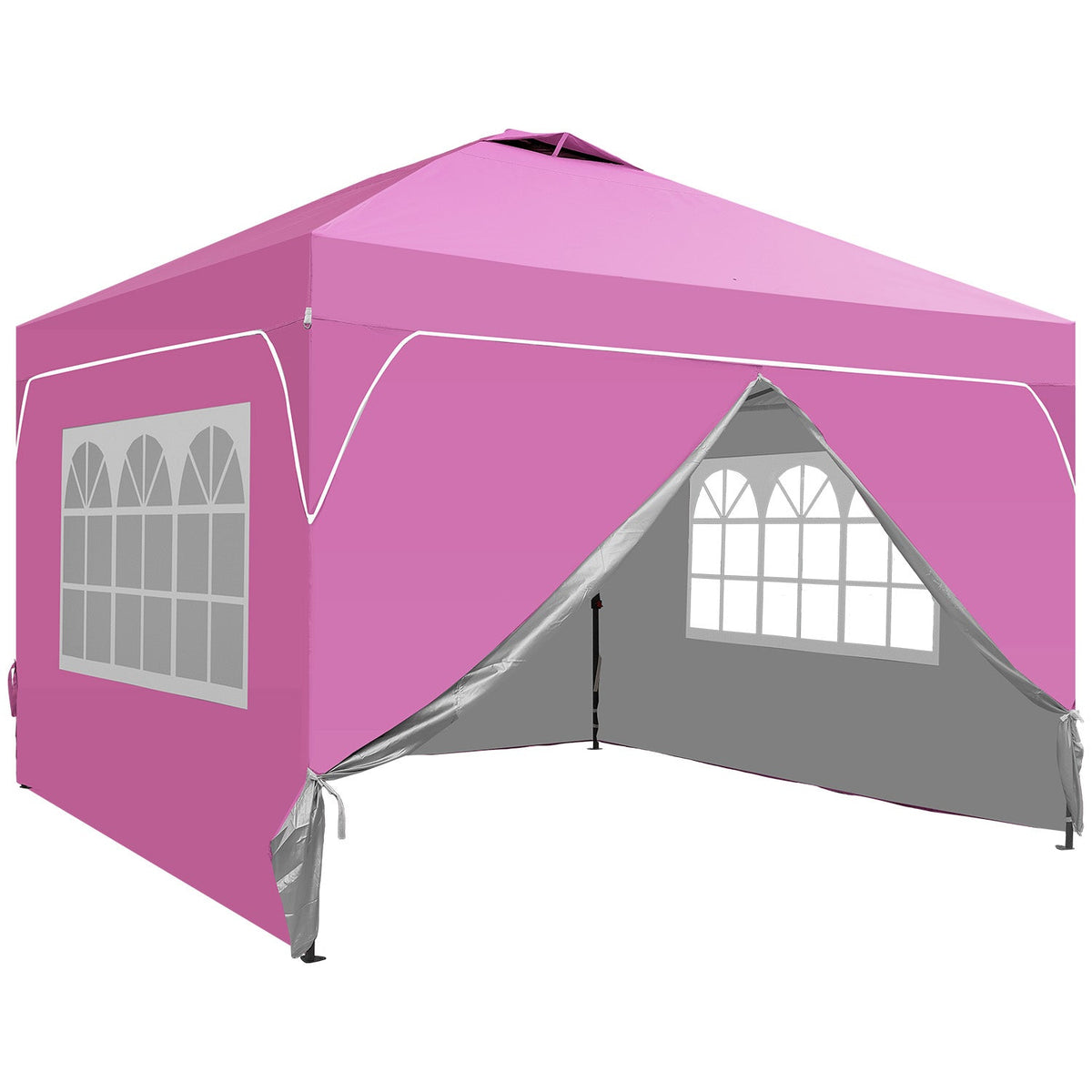 Ainfox 12ftx12ft Pop Up Canopy Tent with 4 Sidewalls One Push Tent Canopy with Wheeled Carry Bag, 8 Stakes and 4 Ropes – Consulate X, view 13 of 20