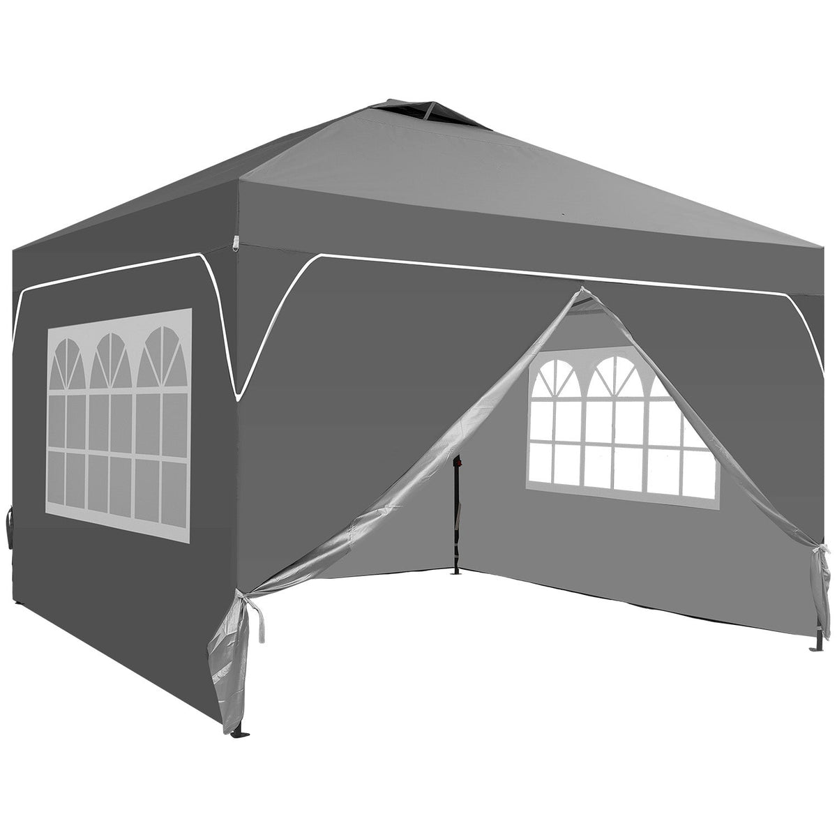 Ainfox 12ftx12ft Pop Up Canopy Tent with 4 Sidewalls One Push Tent Canopy with Wheeled Carry Bag, 8 Stakes and 4 Ropes – Consulate X, view 8 of 20
