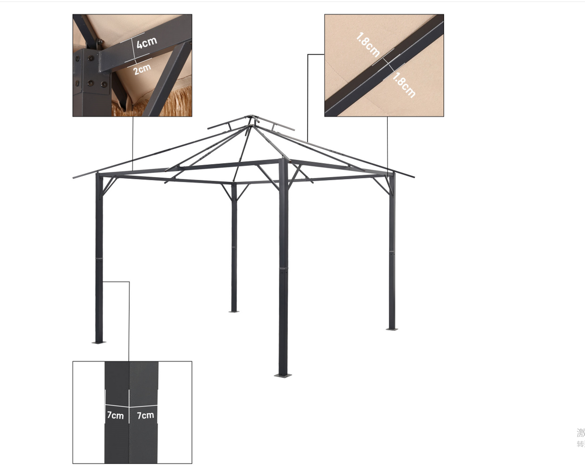 Pergard 10' x 10'FT Straw Canopy, Imitation Straw 4-Corner Gazebo Canopy – Consulate X, view 2 of 4