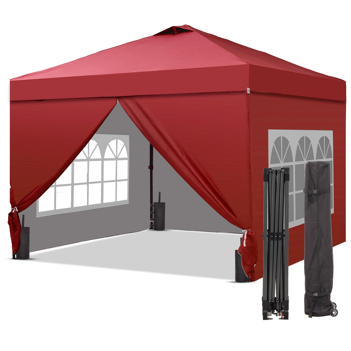 Ainfox 10 x 10 ft Pop up Canopy Tent with Sidewalls,Instant Outdoor Canopies,Shade Tents with Carrying Bag – Consulate X, view 17 of 18