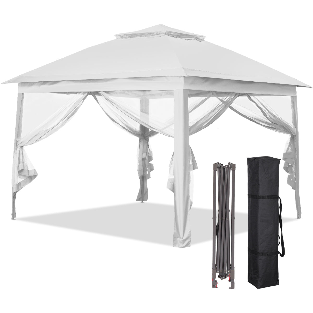 Ainfox 11ft x 11ft Heavy Duty Pop Up Gazebo Outdoor Canopy Shelter Instant Patio Gazebo Sun Shade Canopy Tent for Lawn Garden Backyard Deck – Consulate X, view 1 of 19