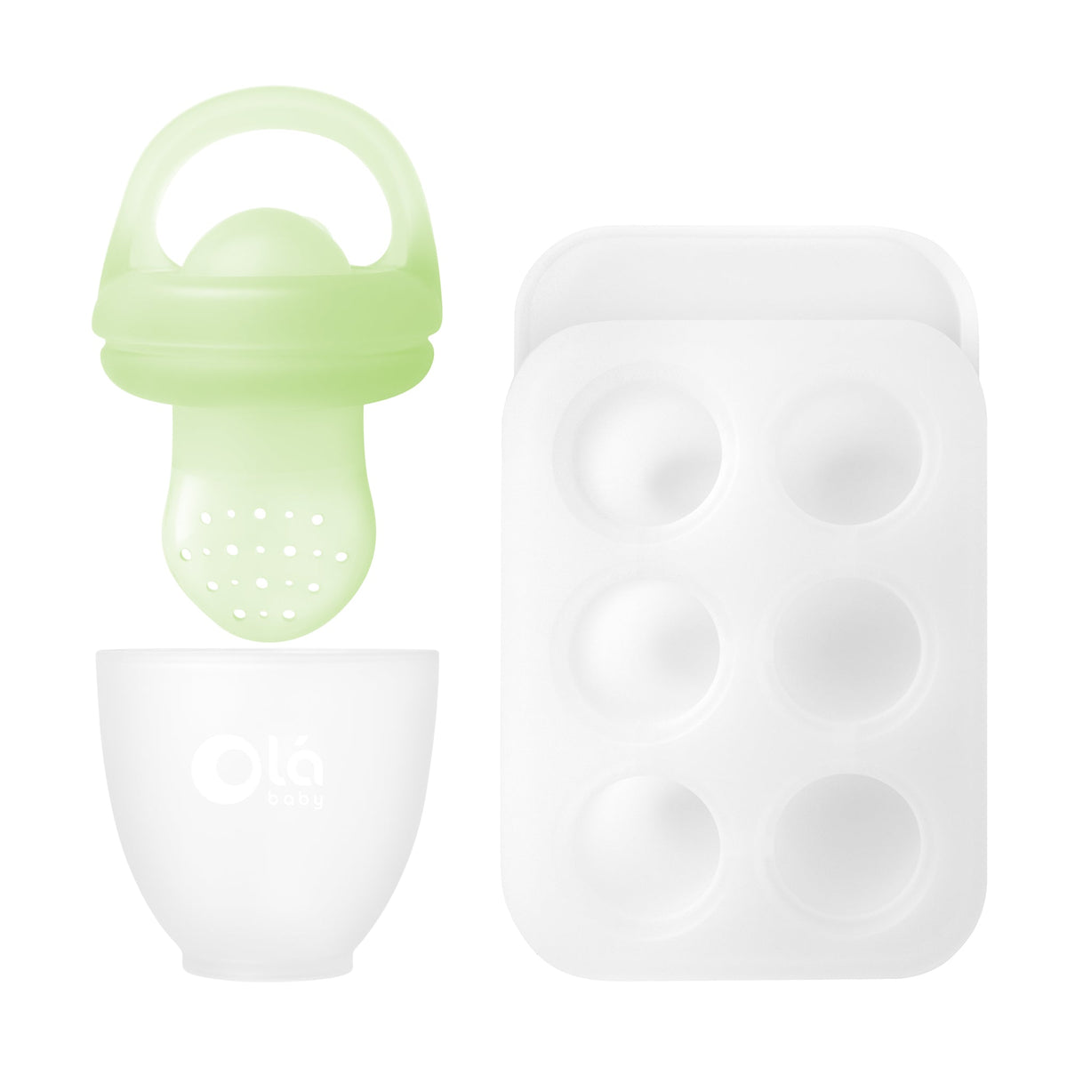 Silicone Baby Food Feeder Set and Teether, Freezer Tray with Lid – Consulate X, view 1 of 11