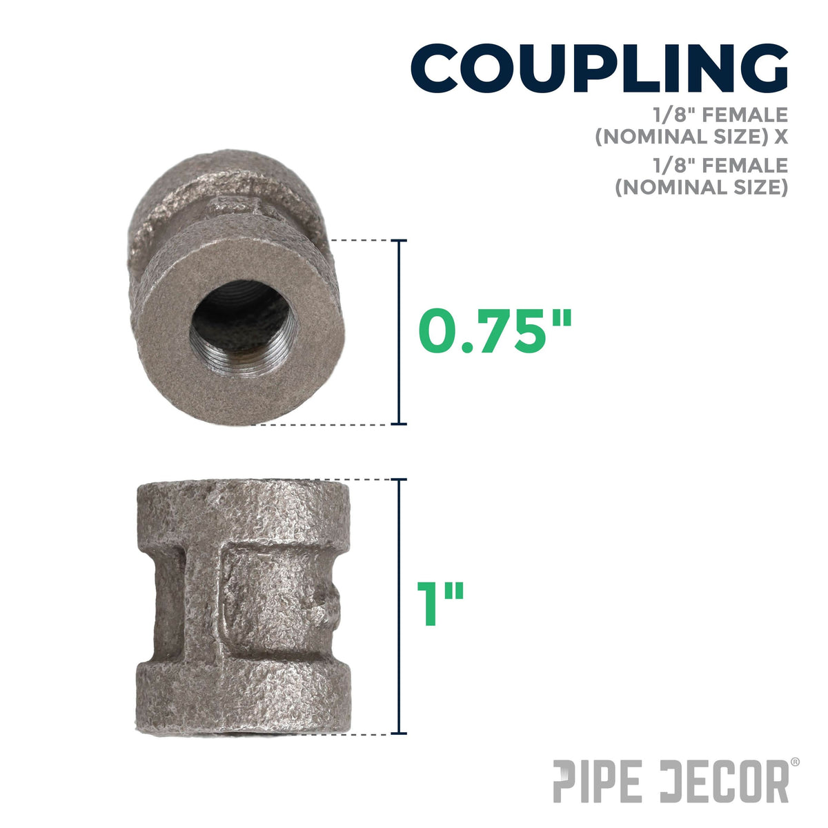 1/8 in. Black Coupling – Consulate X, view 2 of 7