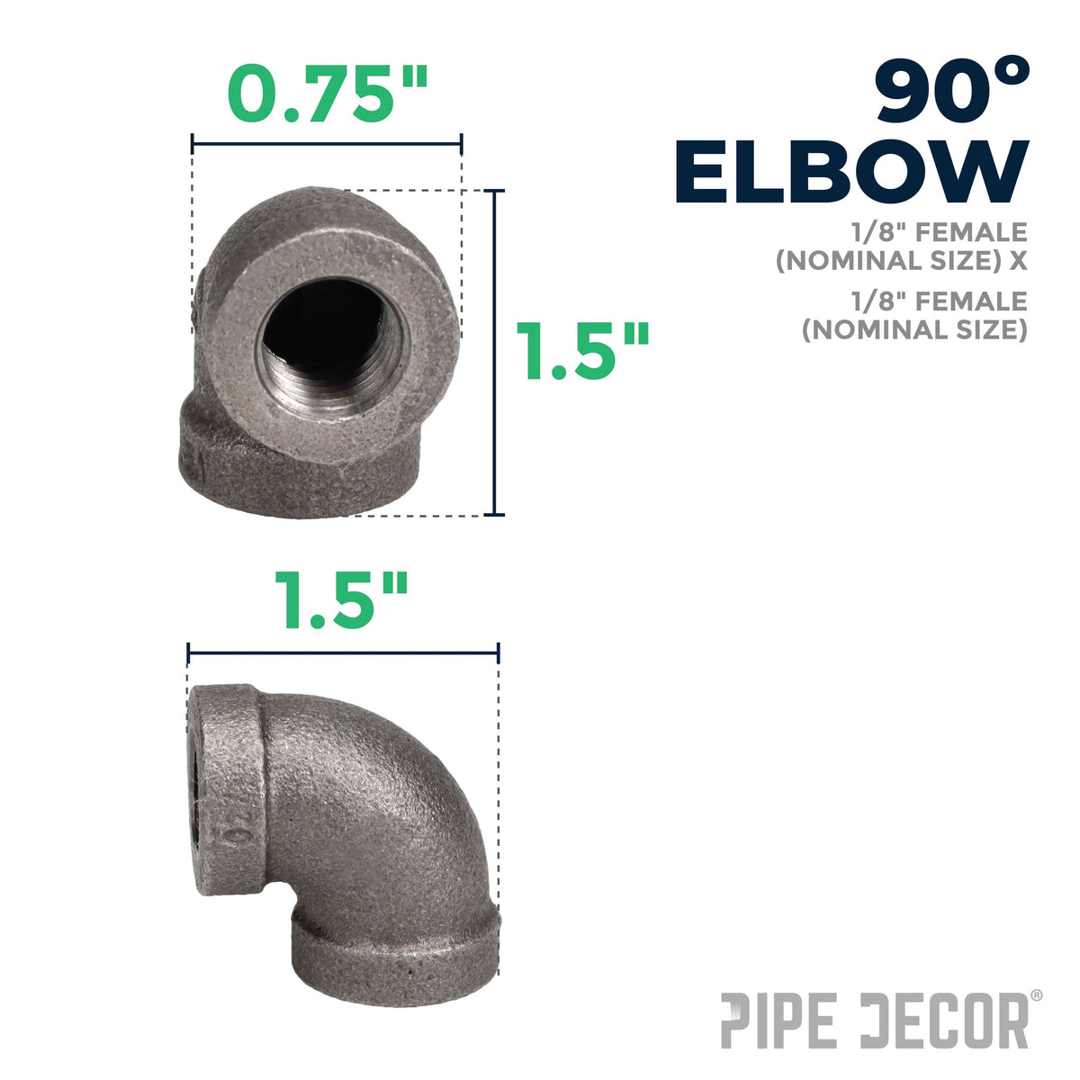 1/8 in. Black 90 Degree Elbow – Consulate X, view 2 of 7