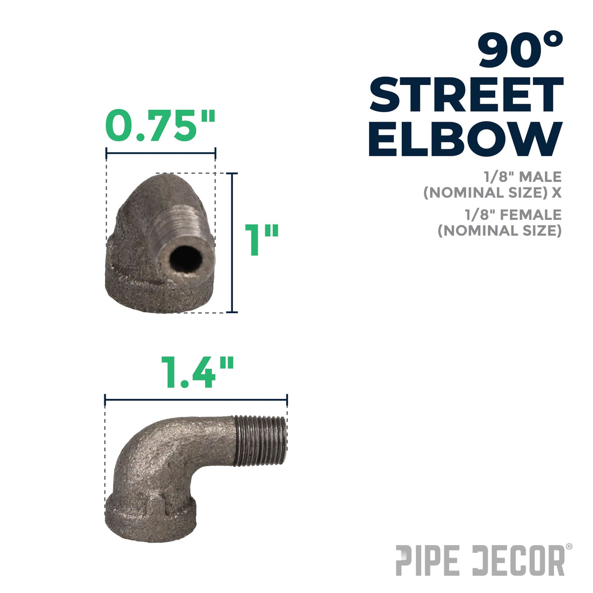 1/8 in. Black 90 Degree Street Elbow – Consulate X, view 2 of 7