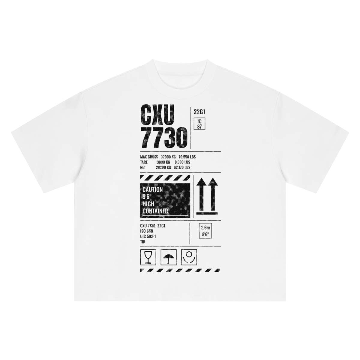 CXU 7730 Container Heavyweight Tee - White – Consulate X heavyweight tee, view 1 of 4