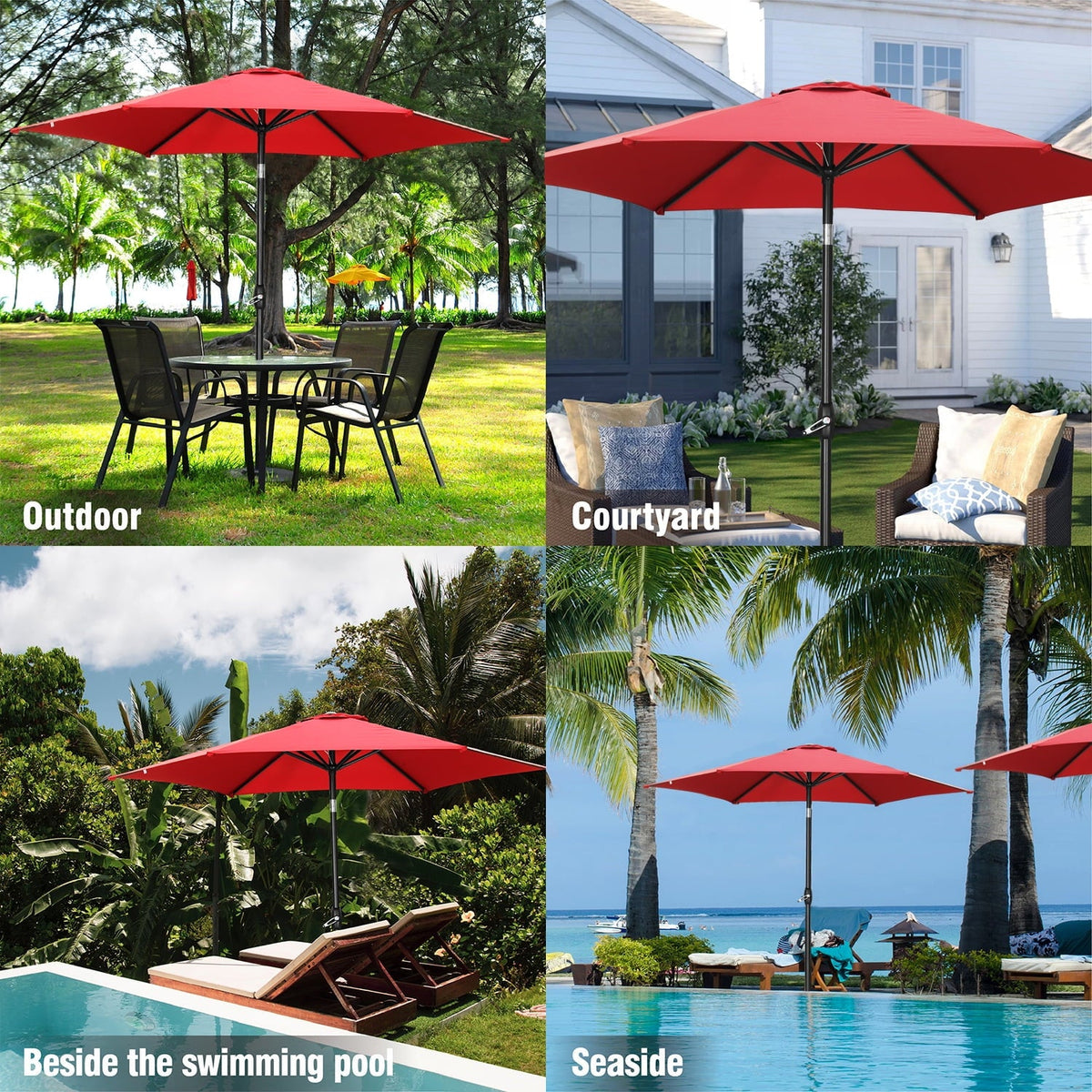 Ainfox 9ft  Patio Umbrella with Push Button Tilt and Crank, UV and Waterproof – Consulate X, view 18 of 27