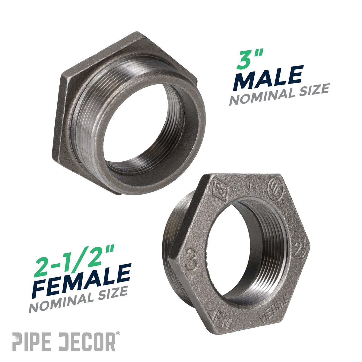 3 in. x 2 1/2 in. Black Bushing – Consulate X, view 3 of 7