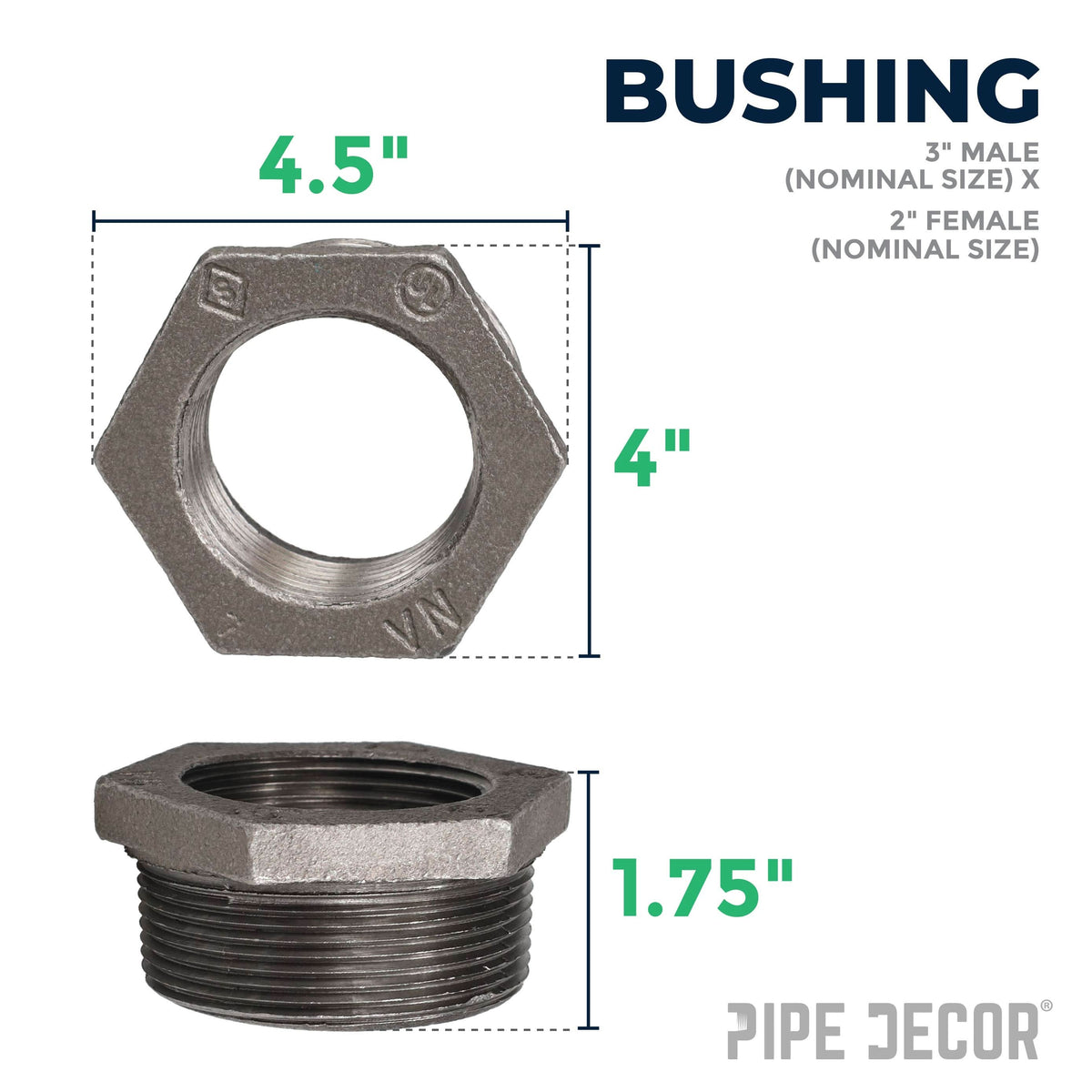 3 in. x 2 in. Black Bushing – Consulate X, view 2 of 7