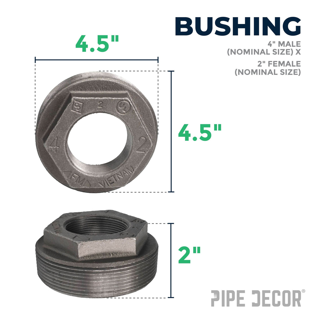 4 in. x 2 in. Black Bushing – Consulate X, view 2 of 7