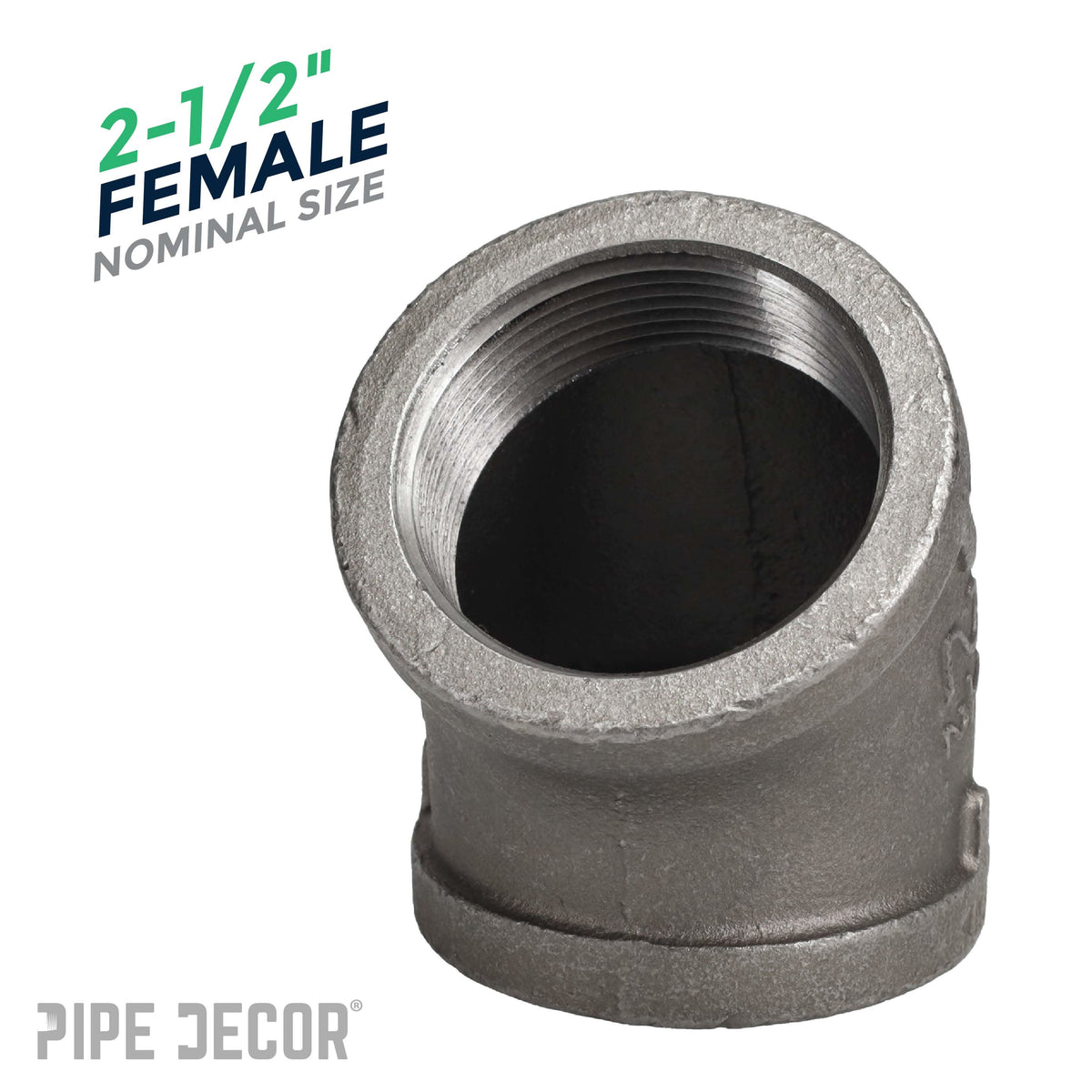 2 1/2 in. Black 45 Degree Elbow – Consulate X, view 3 of 7