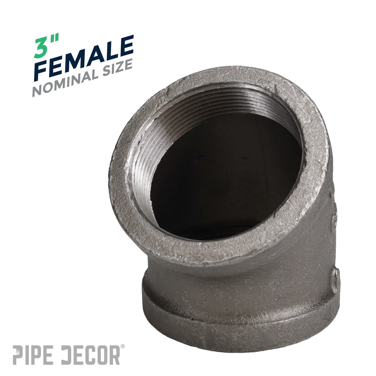 3 in. Black 45 Degree Elbow – Consulate X, view 3 of 7