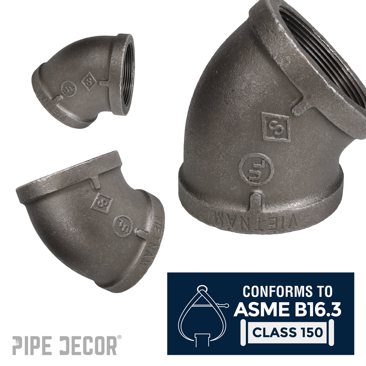 3 in. Black 45 Degree Elbow – Consulate X, view 4 of 7