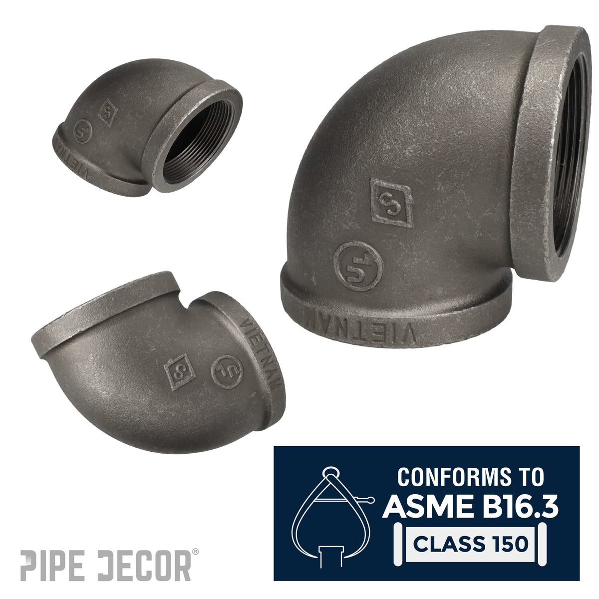 2 1/2 in. Black 90 Degree Elbow – Consulate X, view 4 of 7