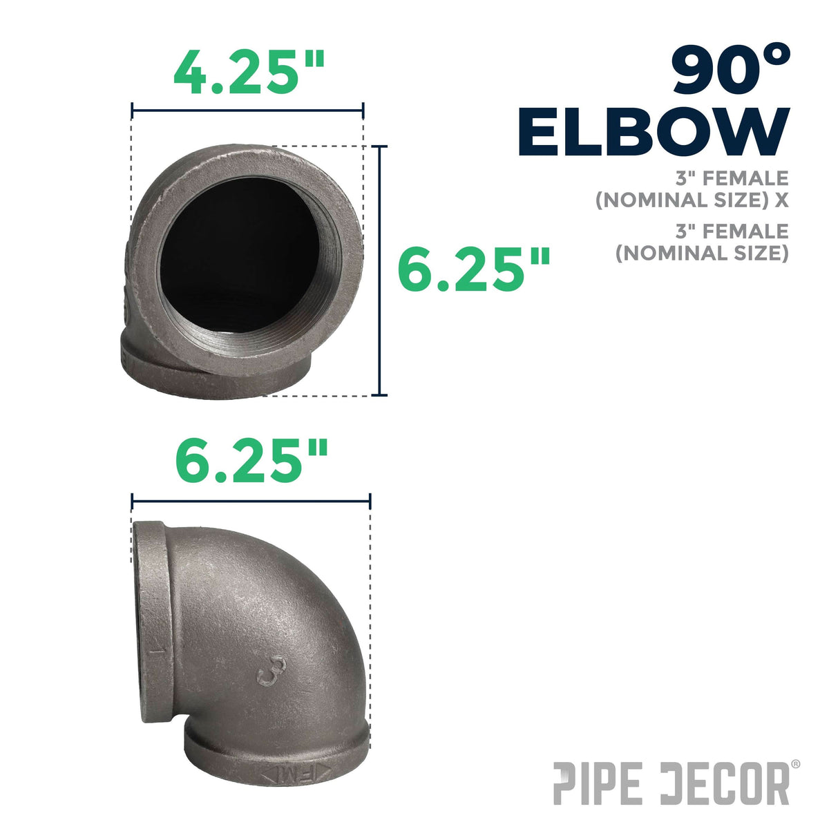 3 in. Black 90 Degree Elbow – Consulate X, view 2 of 7