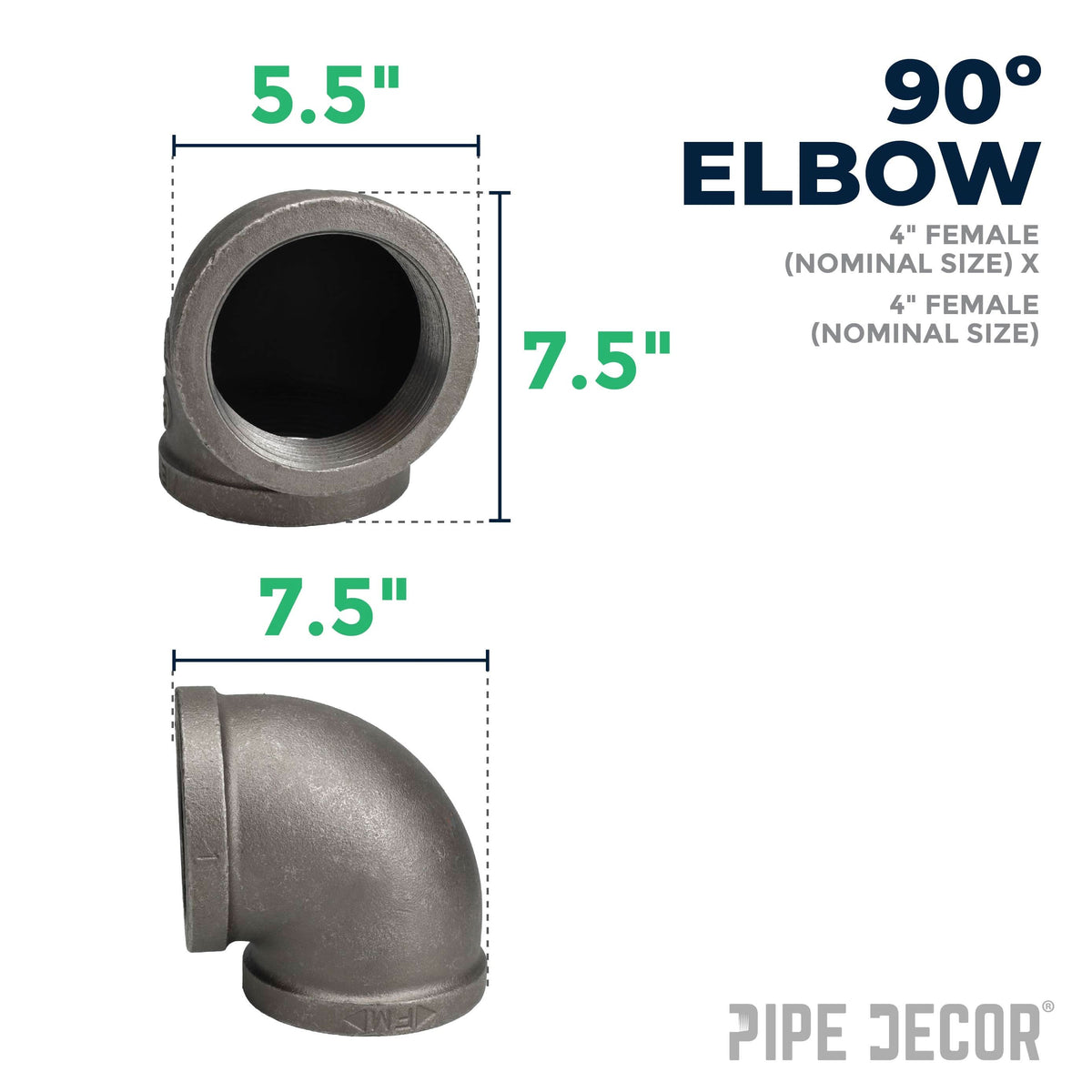 4 in. Black 90 Degree Elbow – Consulate X, view 2 of 7