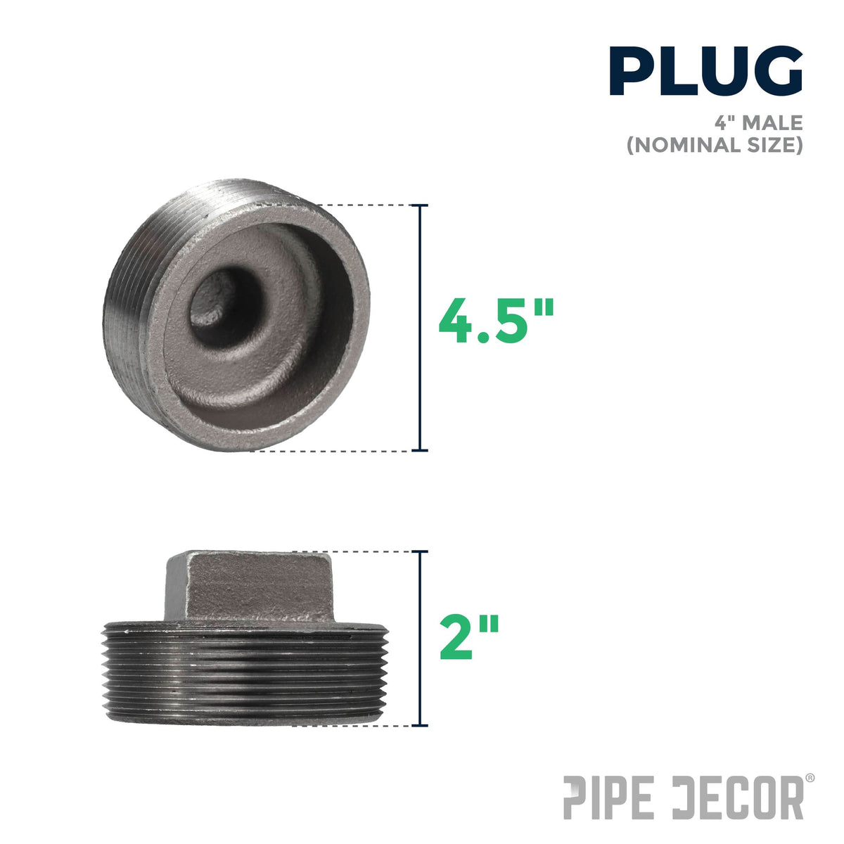 4 in. Black Plug – Consulate X, view 2 of 6
