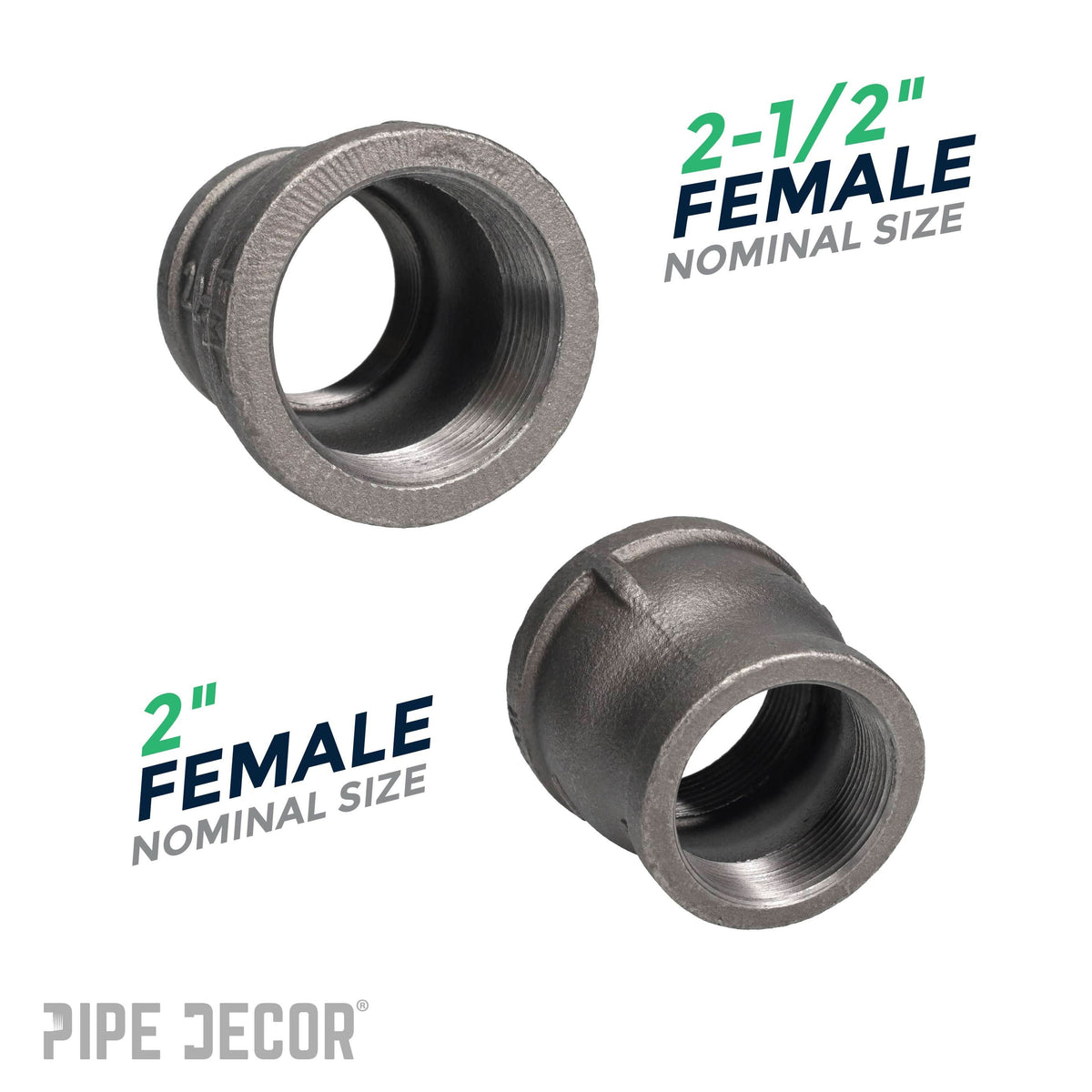 2 1/2 in. x 2 in. Black Reducing Coupling – Consulate X, view 3 of 7