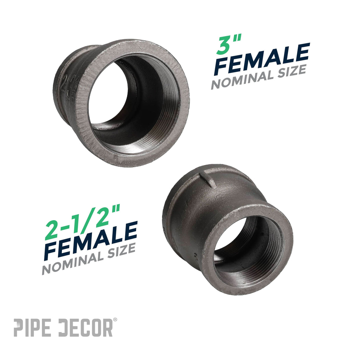 3 in. x 2 1/2 in. Black Reducing Coupling – Consulate X, view 3 of 7