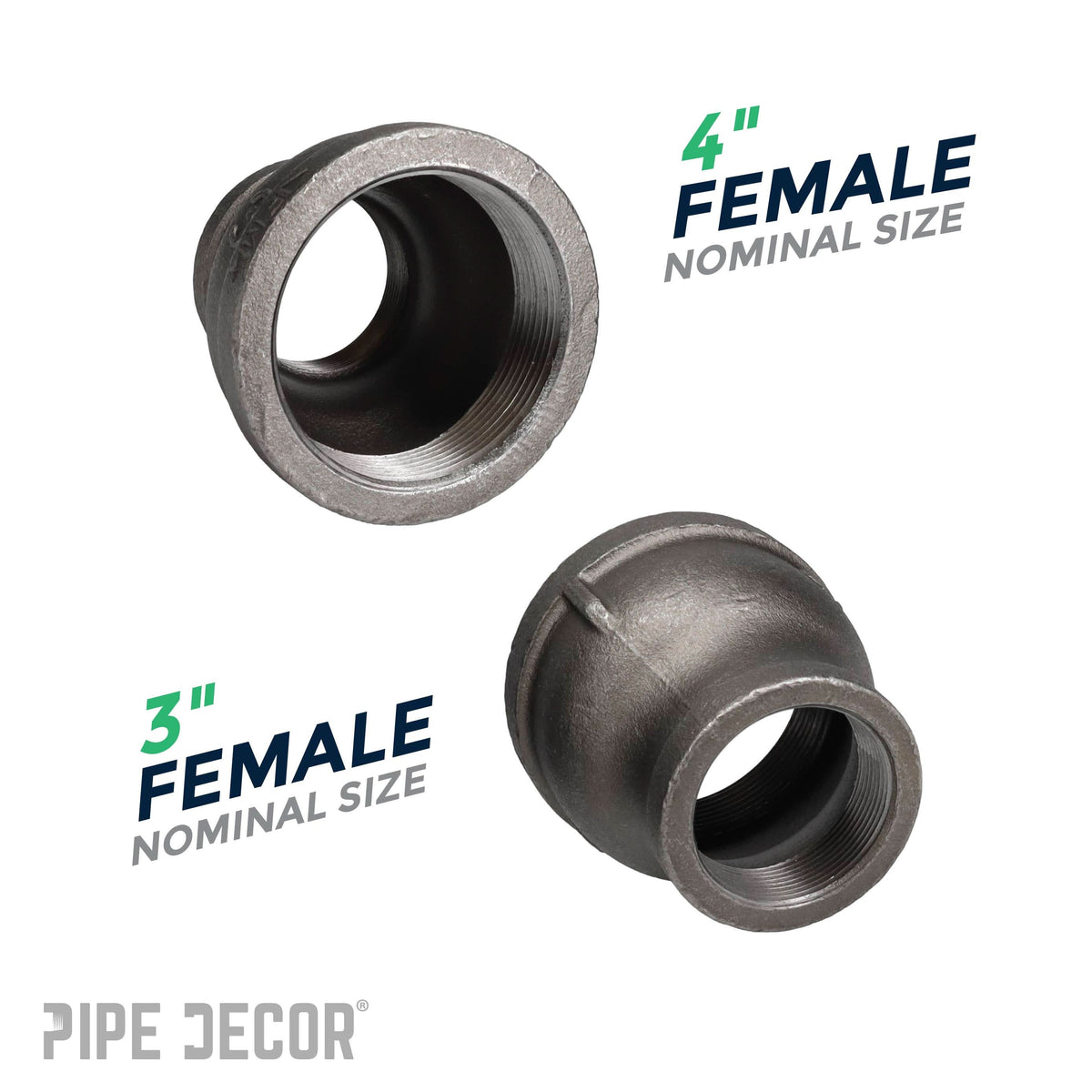 4 in. x 3 in. Black Reducing Coupling – Consulate X, view 3 of 7
