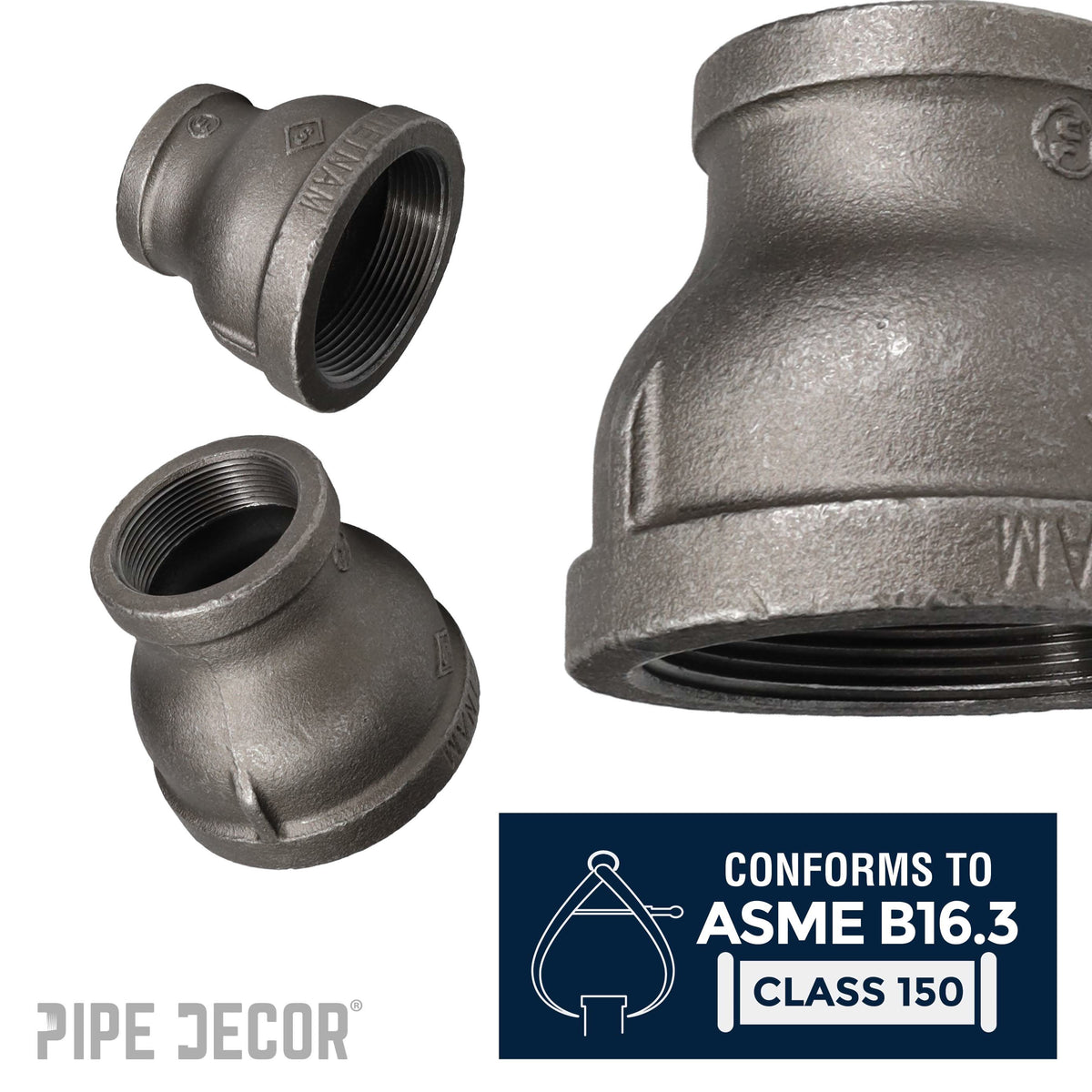 4 in. x 3 in. Black Reducing Coupling – Consulate X, view 4 of 7