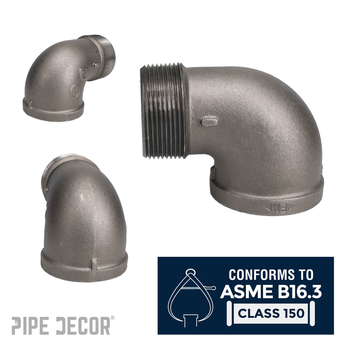 3 in. Black 90 Degree Street Elbow – Consulate X, view 4 of 7